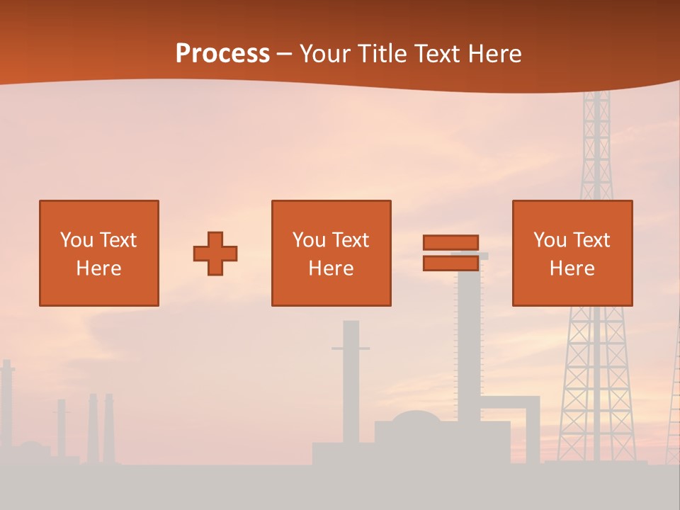 A Power Plant With A Sunset In The Background PowerPoint Template