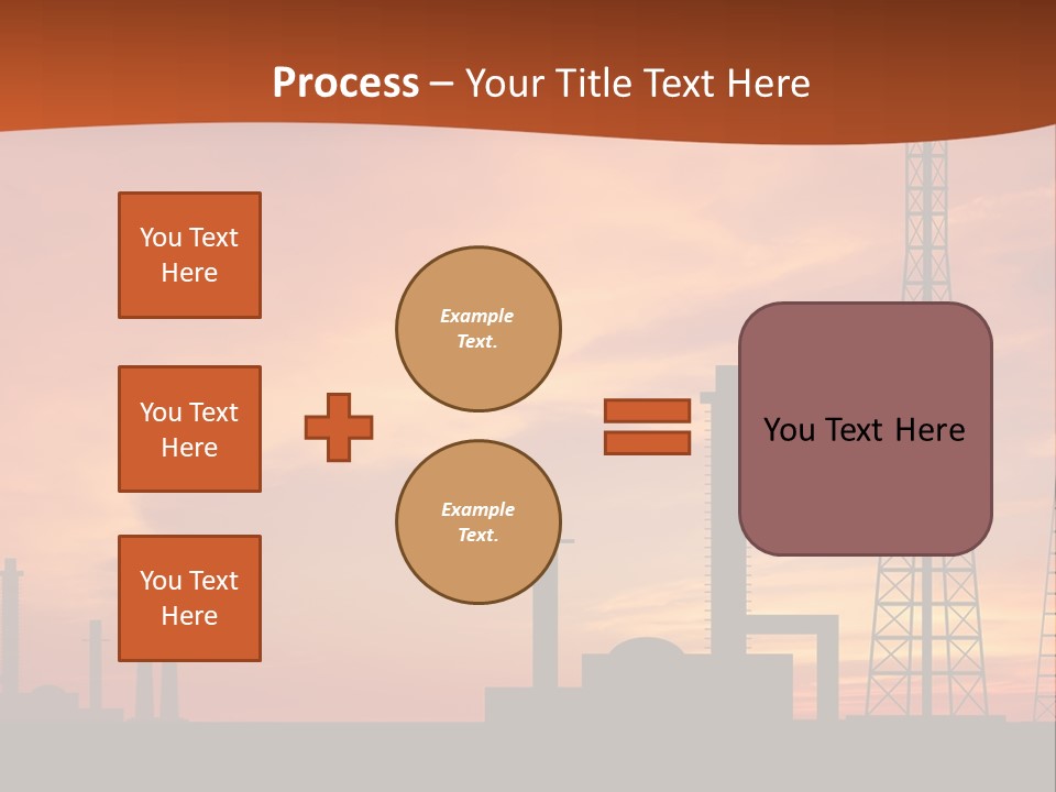 A Power Plant With A Sunset In The Background PowerPoint Template
