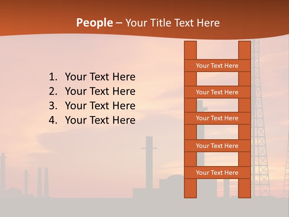 A Power Plant With A Sunset In The Background PowerPoint Template