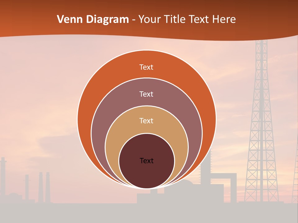 A Power Plant With A Sunset In The Background PowerPoint Template