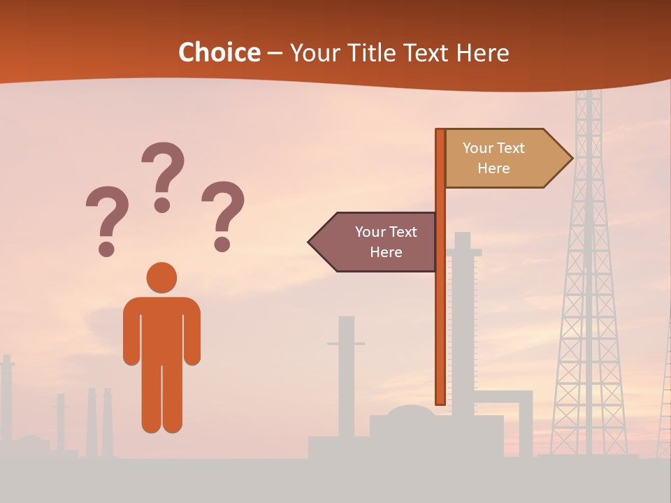 A Power Plant With A Sunset In The Background PowerPoint Template