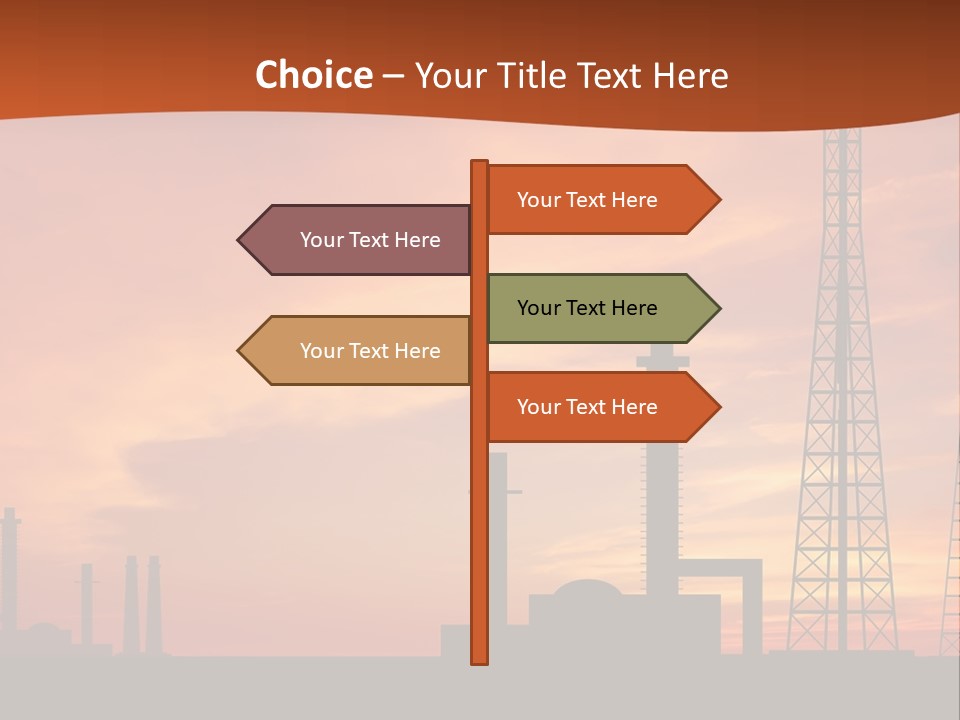 A Power Plant With A Sunset In The Background PowerPoint Template