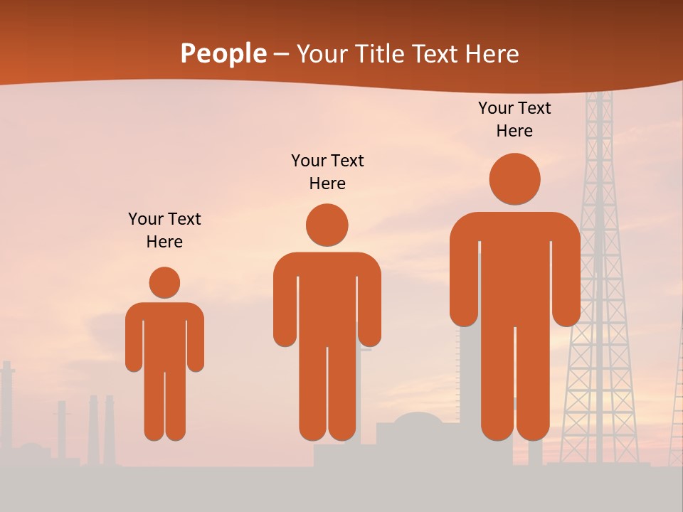 A Power Plant With A Sunset In The Background PowerPoint Template