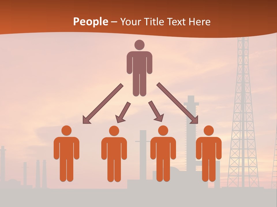 A Power Plant With A Sunset In The Background PowerPoint Template