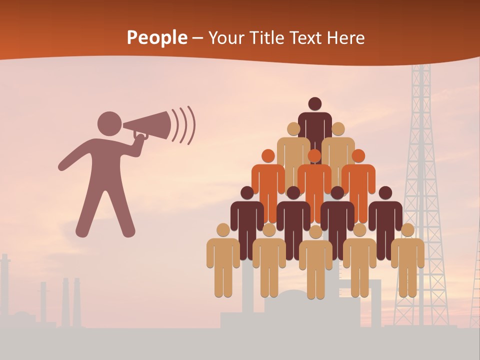 A Power Plant With A Sunset In The Background PowerPoint Template