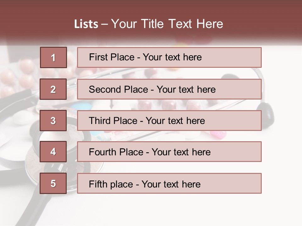 A Medical Powerpoint Presentation With Pills And A Stethoscope PowerPoint Template