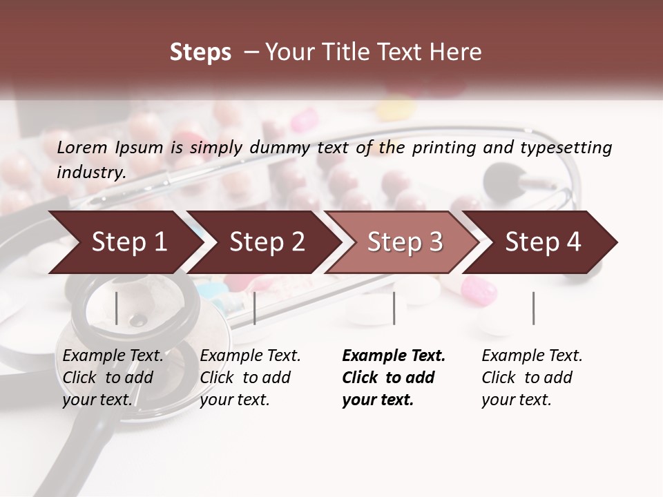 A Medical Powerpoint Presentation With Pills And A Stethoscope PowerPoint Template