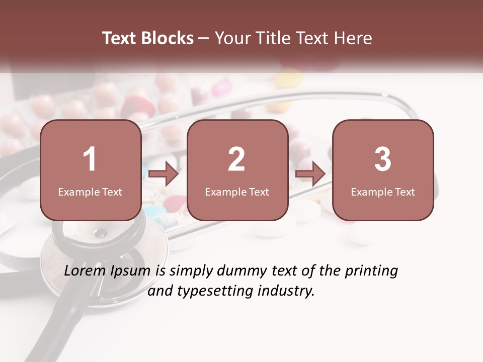 A Medical Powerpoint Presentation With Pills And A Stethoscope PowerPoint Template