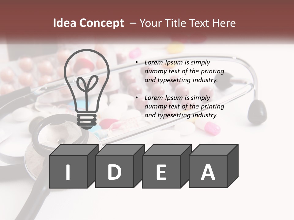 A Medical Powerpoint Presentation With Pills And A Stethoscope PowerPoint Template