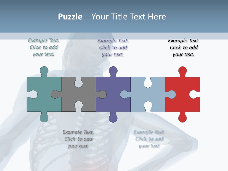 A Skeleton Holding His Back In Pain Powerpoint Presentation PowerPoint Template