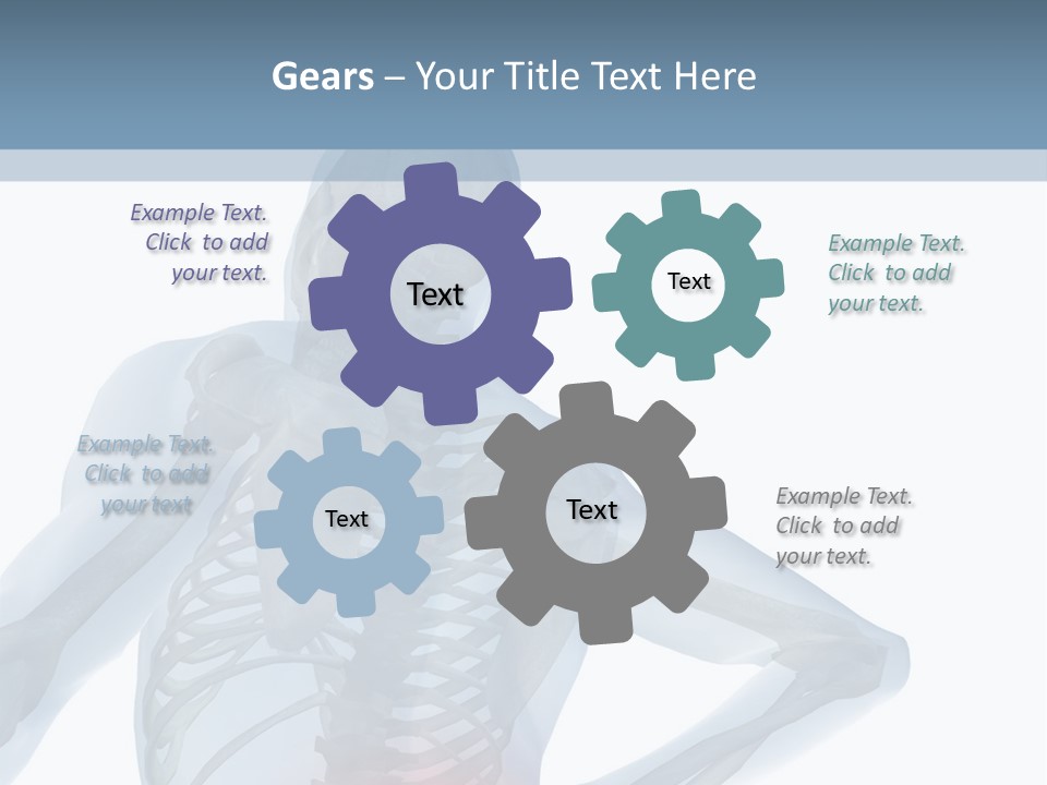 A Skeleton Holding His Back In Pain Powerpoint Presentation PowerPoint Template