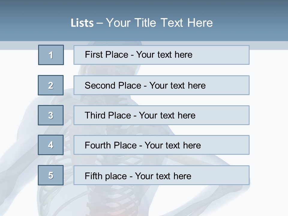 A Skeleton Holding His Back In Pain Powerpoint Presentation PowerPoint Template