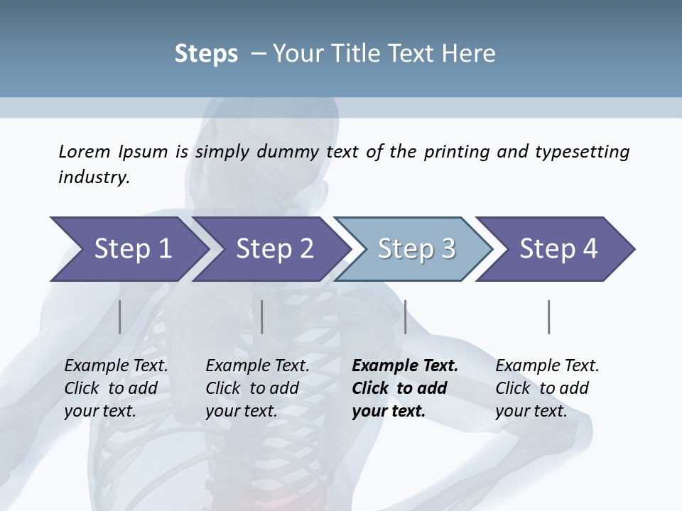 A Skeleton Holding His Back In Pain Powerpoint Presentation PowerPoint Template