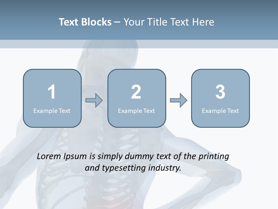 A Skeleton Holding His Back In Pain Powerpoint Presentation PowerPoint Template