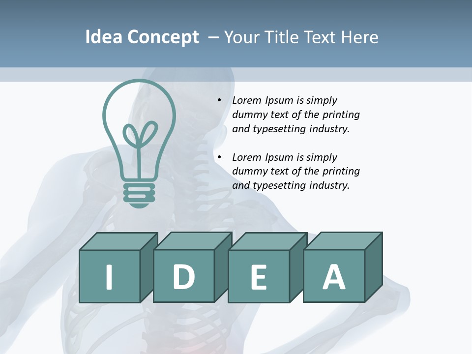 A Skeleton Holding His Back In Pain Powerpoint Presentation PowerPoint Template