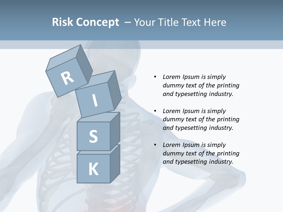 A Skeleton Holding His Back In Pain Powerpoint Presentation PowerPoint Template
