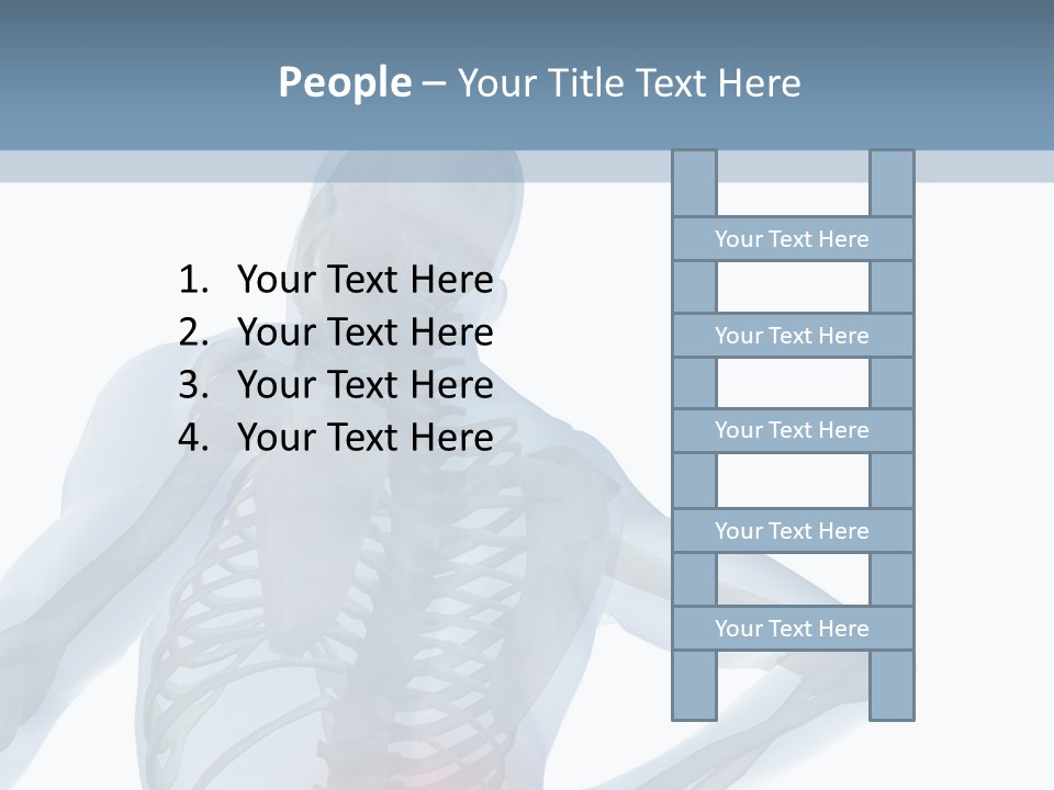 A Skeleton Holding His Back In Pain Powerpoint Presentation PowerPoint Template