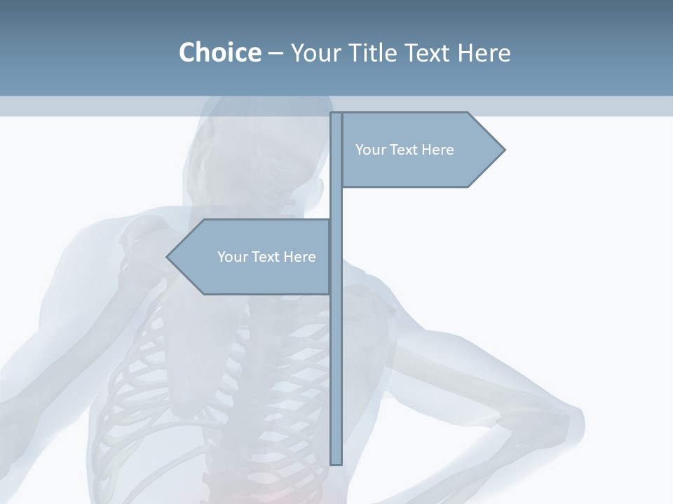 A Skeleton Holding His Back In Pain Powerpoint Presentation PowerPoint Template
