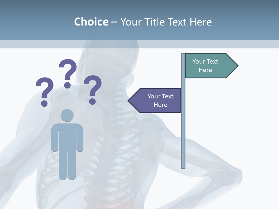 A Skeleton Holding His Back In Pain Powerpoint Presentation PowerPoint Template