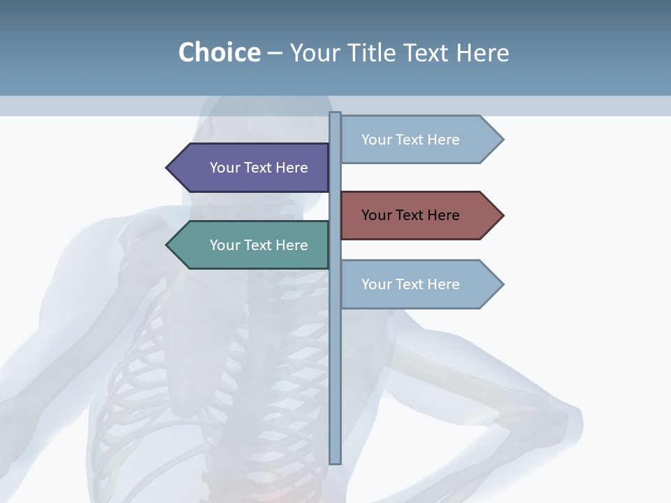 A Skeleton Holding His Back In Pain Powerpoint Presentation PowerPoint Template