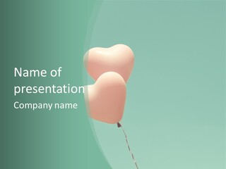 A Pink Heart Shaped Balloon Floating In The Air PowerPoint Template