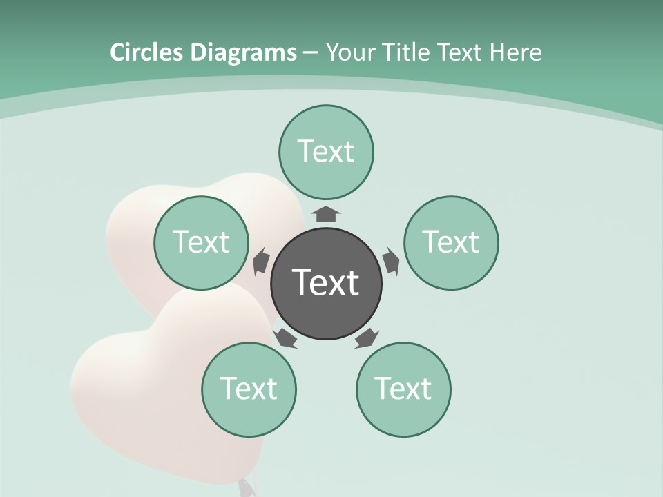 A Pink Heart Shaped Balloon Floating In The Air PowerPoint Template