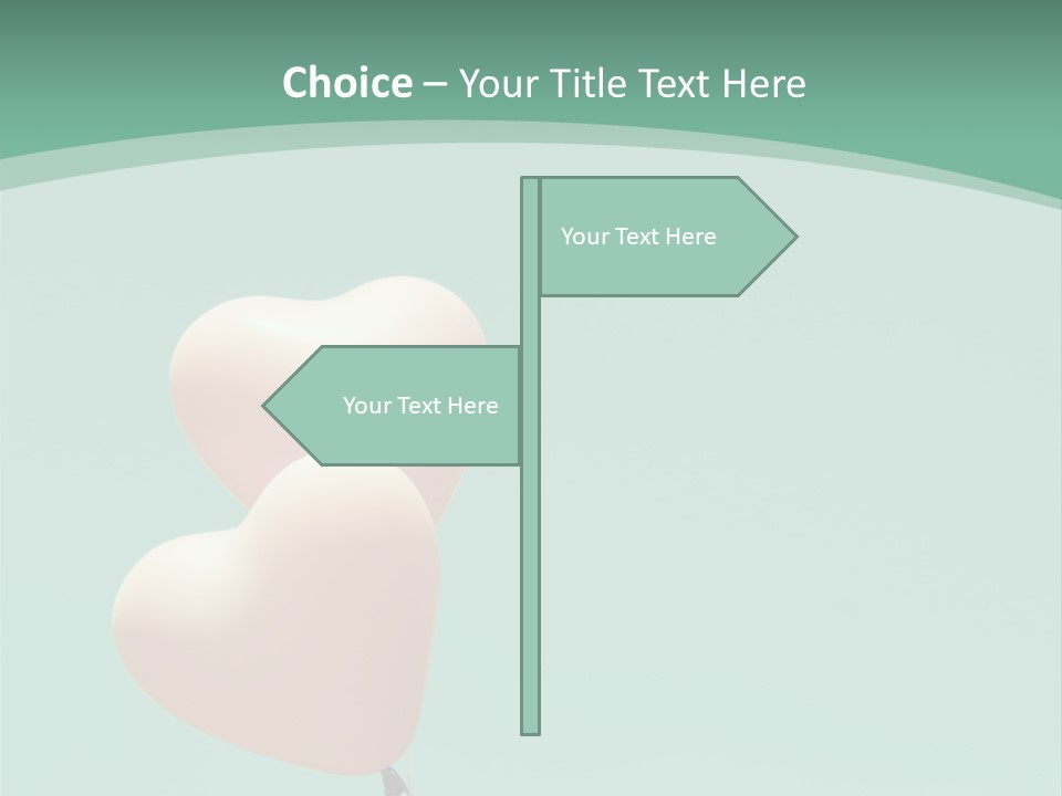 A Pink Heart Shaped Balloon Floating In The Air PowerPoint Template