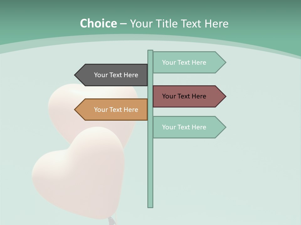 A Pink Heart Shaped Balloon Floating In The Air PowerPoint Template