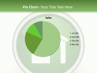 A Green Button With A House On It PowerPoint Template