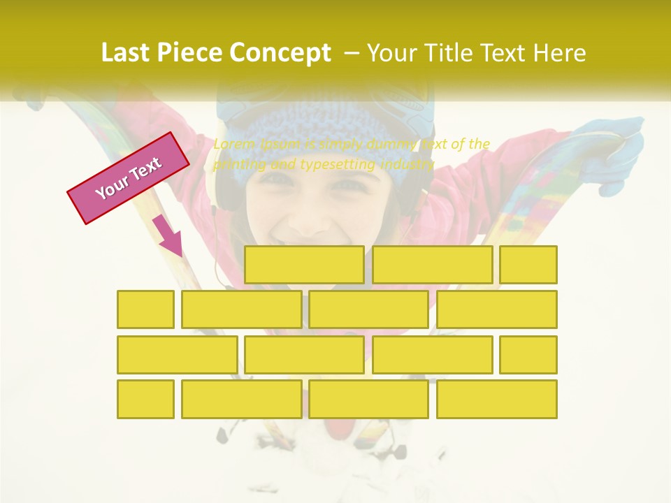 A Young Girl Wearing Skis And Holding Ski Poles PowerPoint Template