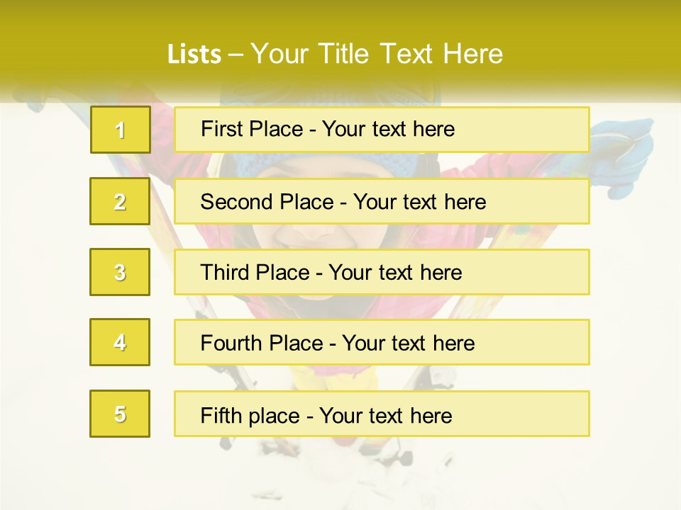 A Young Girl Wearing Skis And Holding Ski Poles PowerPoint Template