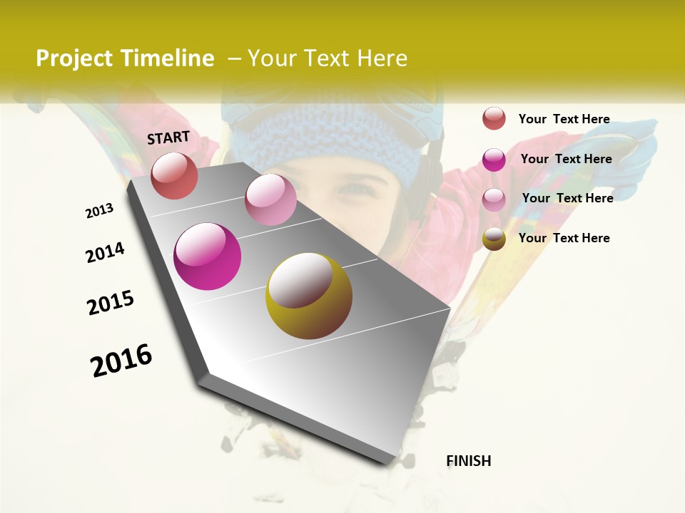 A Young Girl Wearing Skis And Holding Ski Poles PowerPoint Template