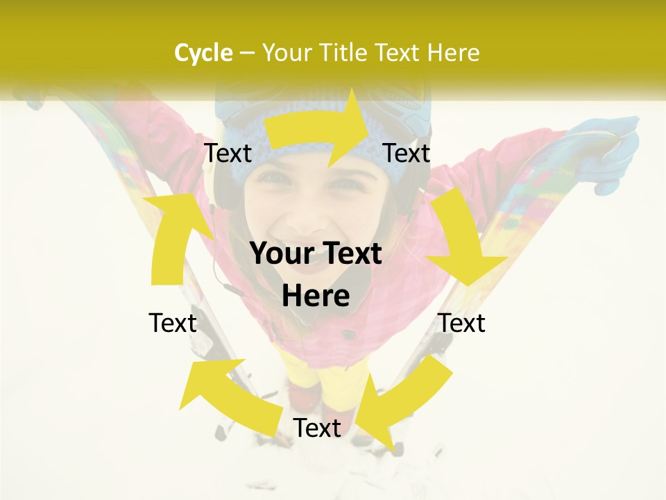 A Young Girl Wearing Skis And Holding Ski Poles PowerPoint Template