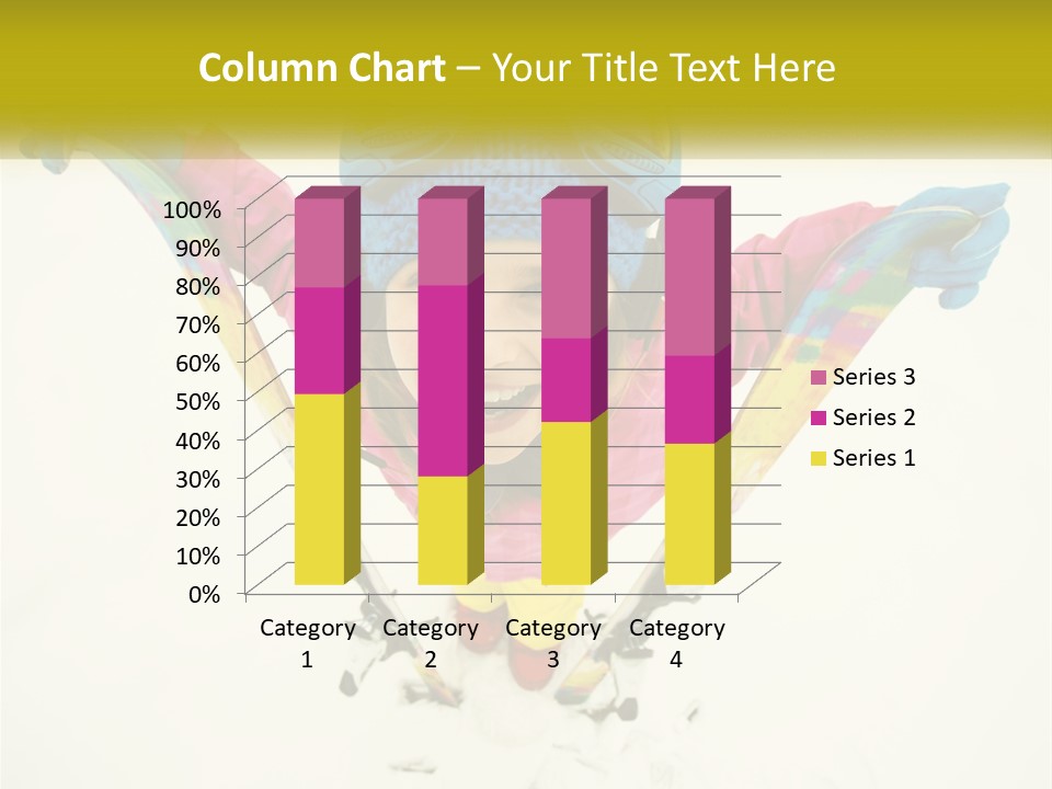 A Young Girl Wearing Skis And Holding Ski Poles PowerPoint Template