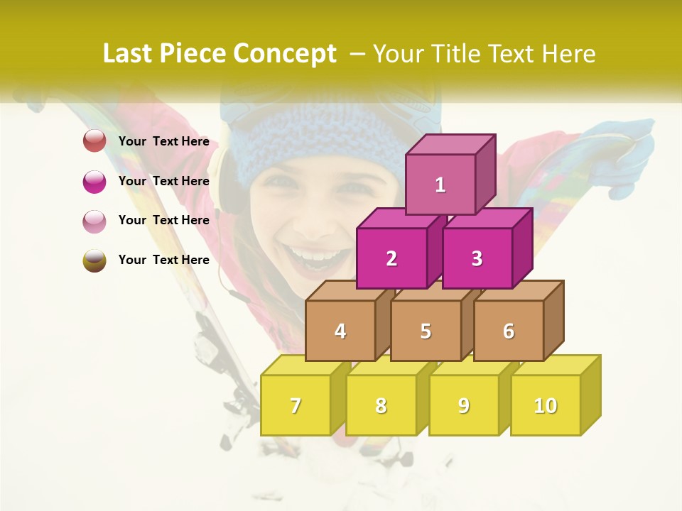 A Young Girl Wearing Skis And Holding Ski Poles PowerPoint Template