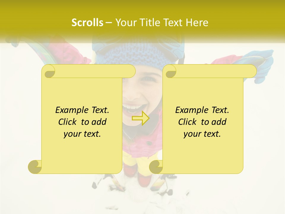 A Young Girl Wearing Skis And Holding Ski Poles PowerPoint Template