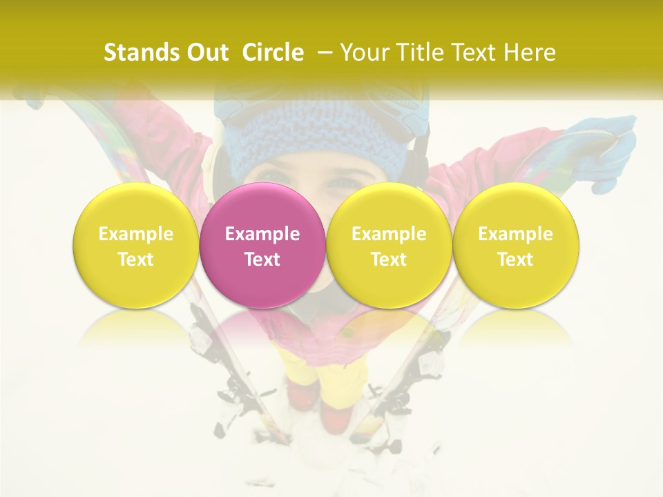 A Young Girl Wearing Skis And Holding Ski Poles PowerPoint Template