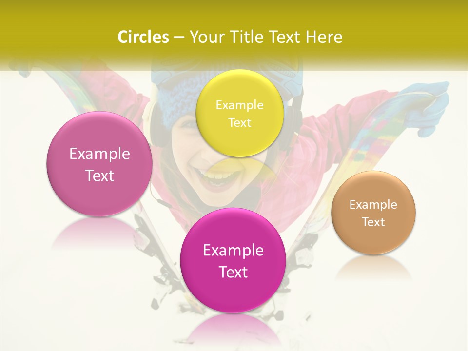 A Young Girl Wearing Skis And Holding Ski Poles PowerPoint Template