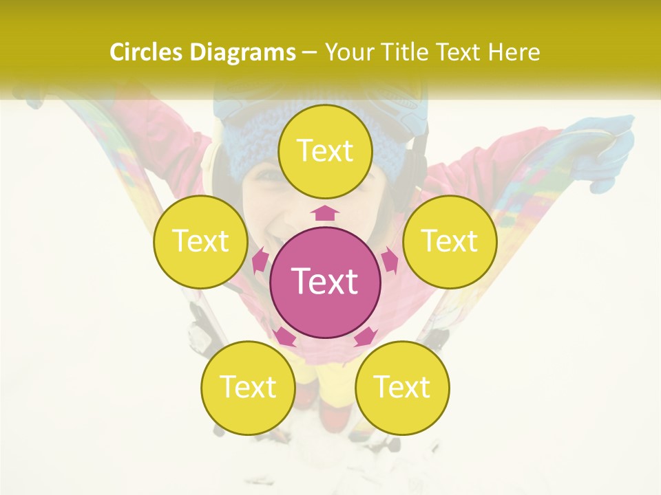 A Young Girl Wearing Skis And Holding Ski Poles PowerPoint Template