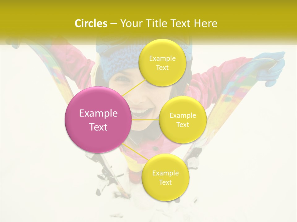 A Young Girl Wearing Skis And Holding Ski Poles PowerPoint Template