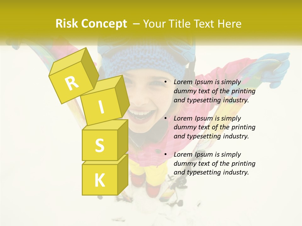 A Young Girl Wearing Skis And Holding Ski Poles PowerPoint Template