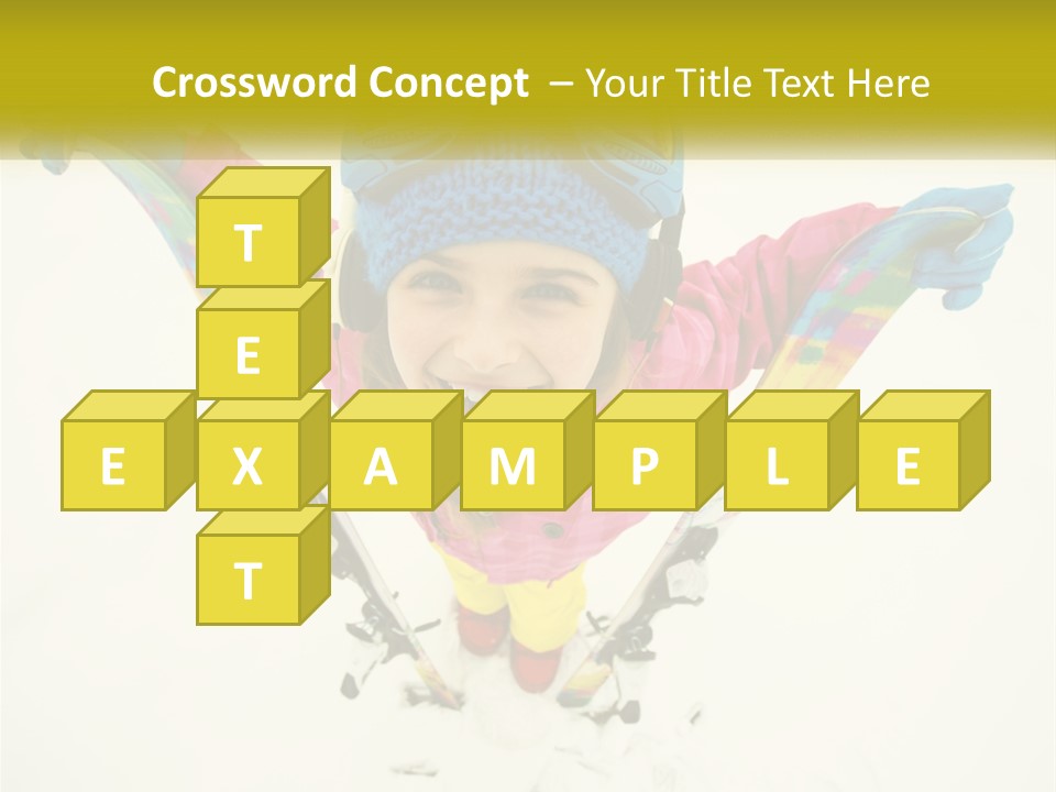 A Young Girl Wearing Skis And Holding Ski Poles PowerPoint Template