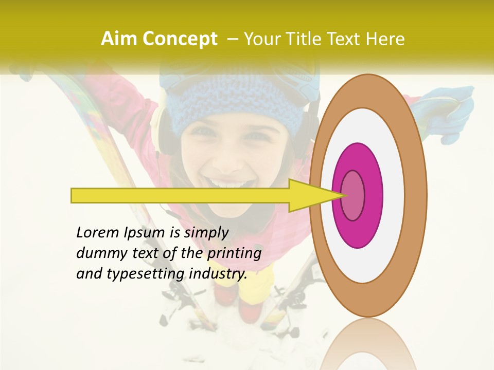 A Young Girl Wearing Skis And Holding Ski Poles PowerPoint Template