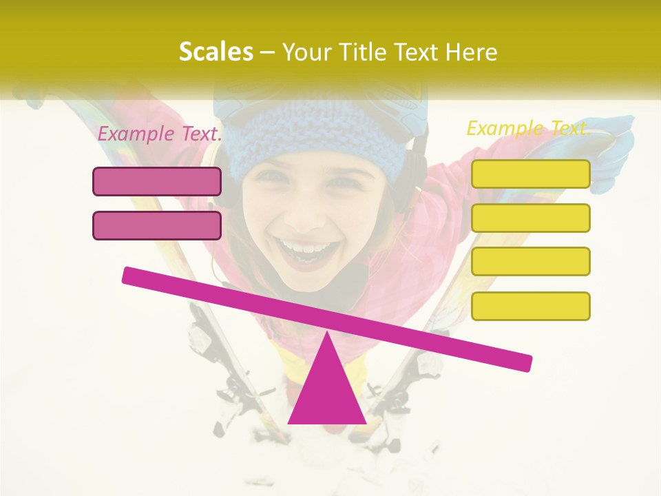 A Young Girl Wearing Skis And Holding Ski Poles PowerPoint Template