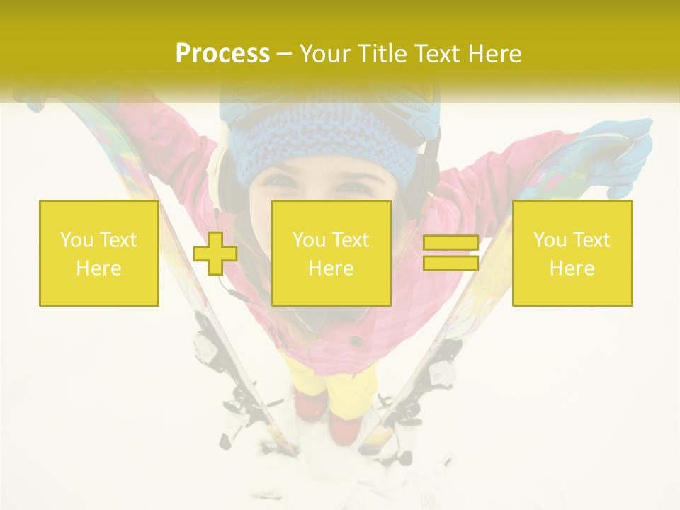 A Young Girl Wearing Skis And Holding Ski Poles PowerPoint Template