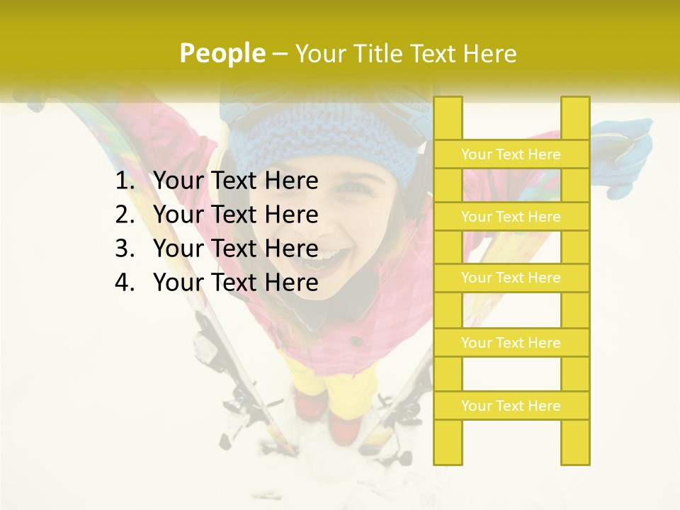 A Young Girl Wearing Skis And Holding Ski Poles PowerPoint Template