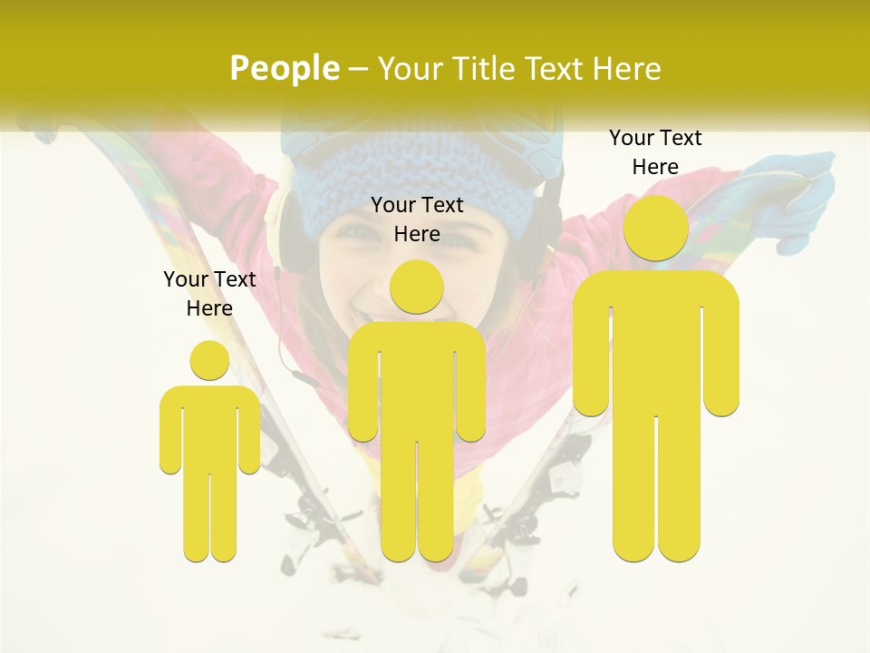 A Young Girl Wearing Skis And Holding Ski Poles PowerPoint Template