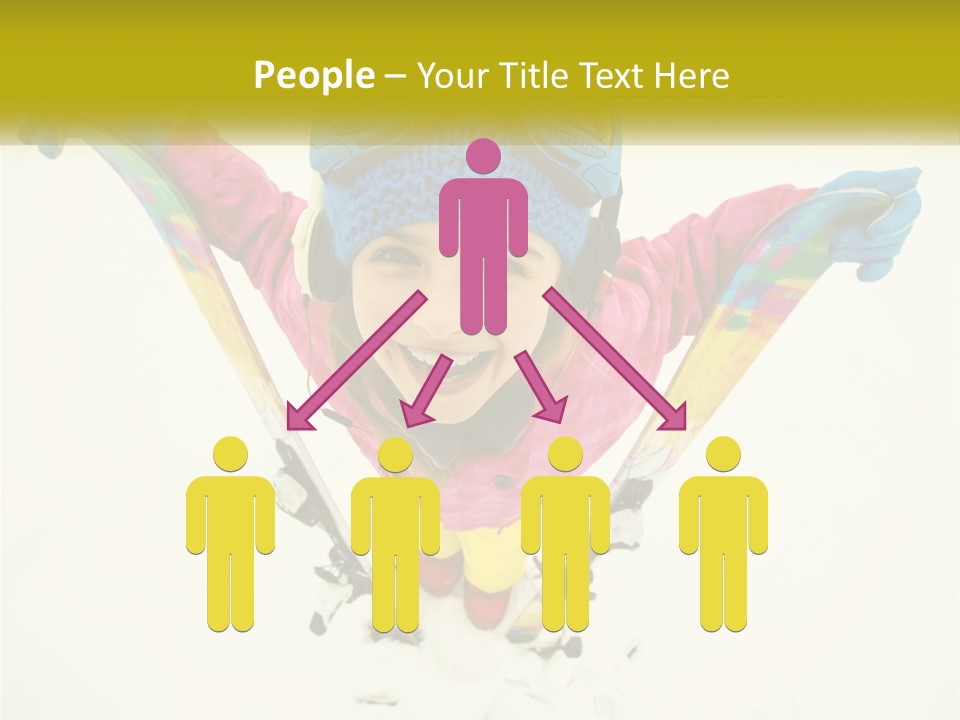 A Young Girl Wearing Skis And Holding Ski Poles PowerPoint Template