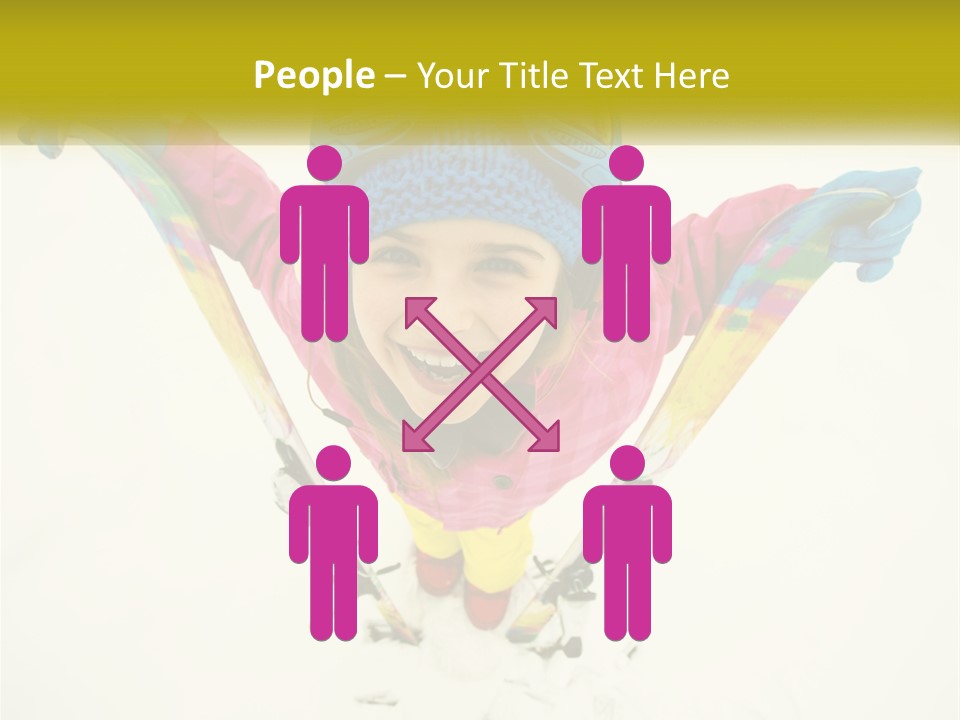 A Young Girl Wearing Skis And Holding Ski Poles PowerPoint Template