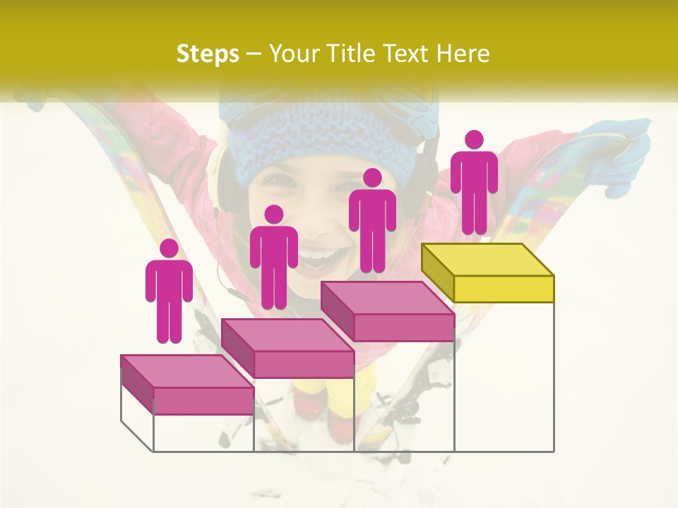 A Young Girl Wearing Skis And Holding Ski Poles PowerPoint Template